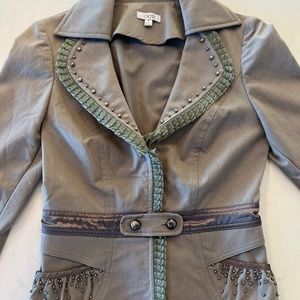 GORGEOUS vintage cache blazer -size 2- Cotton Blend